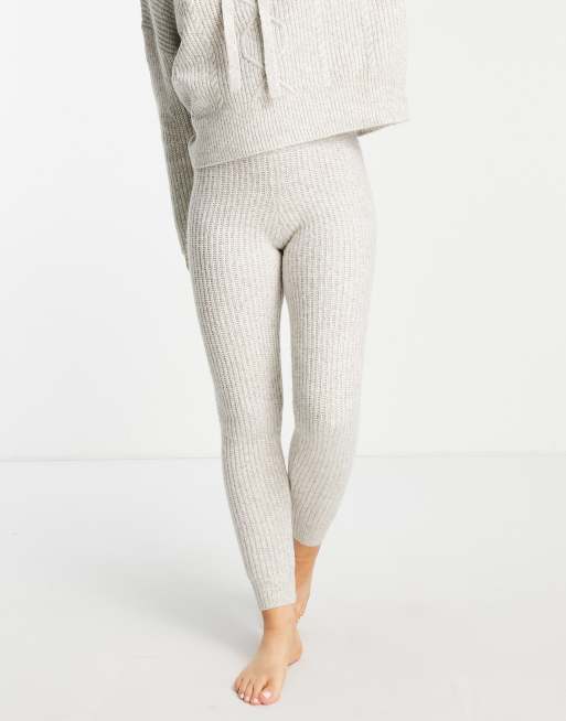 ASOS DESIGN – Hochwertige Lounge-Leggings aus Rippstrick in Grau, Kombiteil, 4 von 4