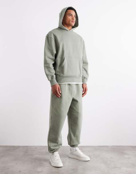 ASOS DESIGN – Hochwertige Relaxed-Fit-Jogginghose aus schwerem Stoff in Salbeigrün, 400 g/m² - view 1