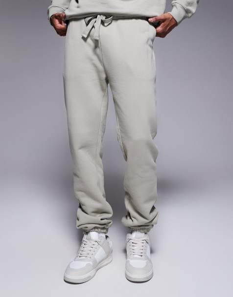 ASOS DESIGN – Hochwertige, schmal zulaufende Jogginghose in Schwarz, Kombiteil, 400 g/m² - view 1