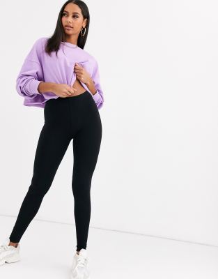 ASOS DESIGN - Hochwertige, superweiche Leggings aus Baumwoll-Modal in Schwarz