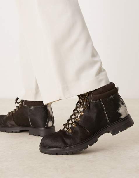 ASOS DESIGN – Hochwertige Wanderstiefel zum Schnüren aus Kuhfell - view 1