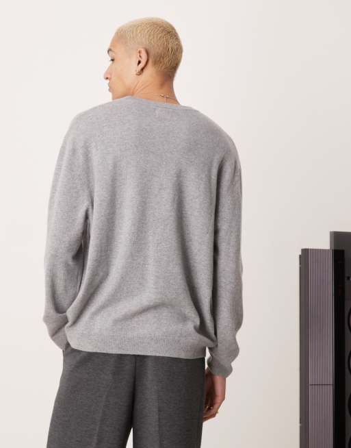 ASOS DESIGN – Hochwertiger, kastiger Oversize-Pullover in Grau