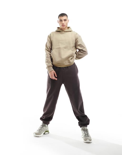ASOS DESIGN – Hochwertiger, schwerer Oversize-Kapuzenpullover in Beige, 400 g/m², 2 von 4
