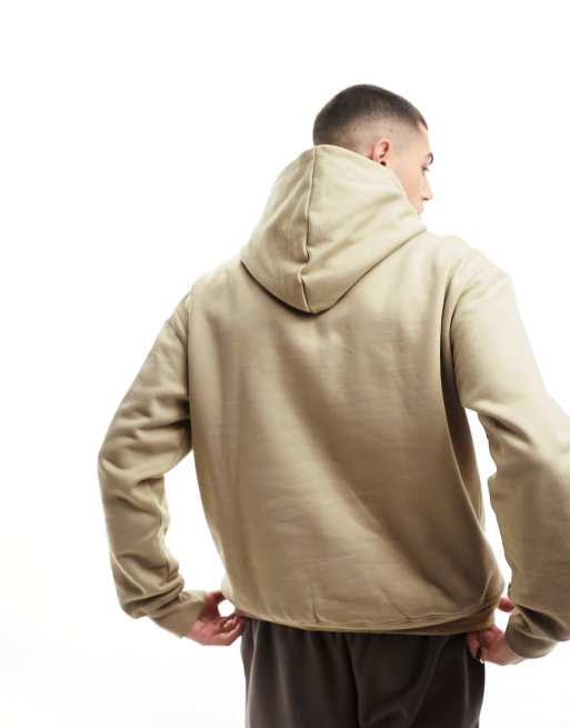 ASOS DESIGN – Hochwertiger, schwerer Oversize-Kapuzenpullover in Beige, 400 g/m², 4 von 4