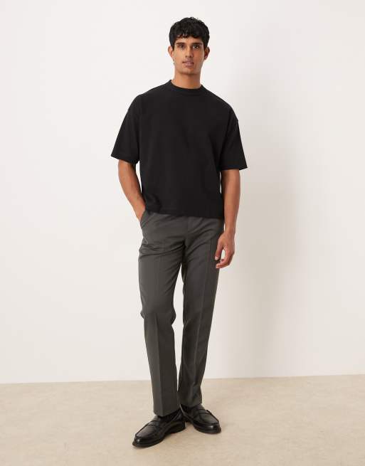 ASOS DESIGN – Hochwertiges, kastiges Oversize-T-Shirt aus Interlock-Jersey in Schwarz   , 2 von 5