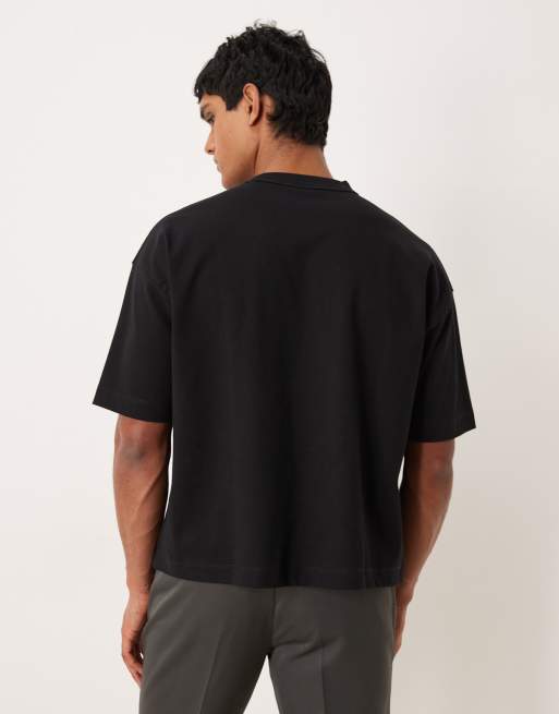 ASOS DESIGN – Hochwertiges, kastiges Oversize-T-Shirt aus Interlock-Jersey in Schwarz   , 3 von 5