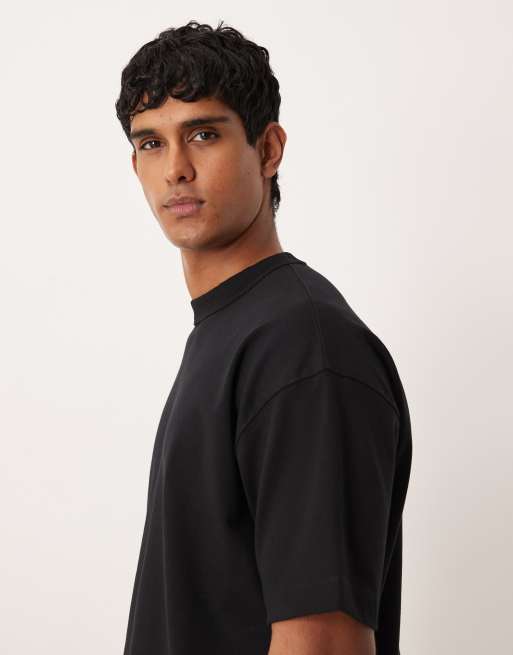 ASOS DESIGN – Hochwertiges, kastiges Oversize-T-Shirt aus Interlock-Jersey in Schwarz   , 4 von 5