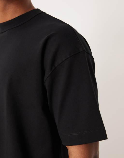 ASOS DESIGN – Hochwertiges, kastiges Oversize-T-Shirt aus Interlock-Jersey in Schwarz   , 5 von 5