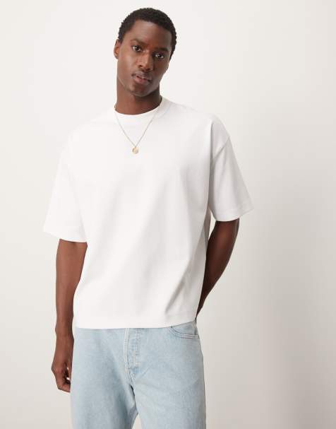ASOS DESIGN – Hochwertiges, kastiges Oversize-T-Shirt in Weiß aus schwerem Interlock-Jersey, 300 g/m² - view 1