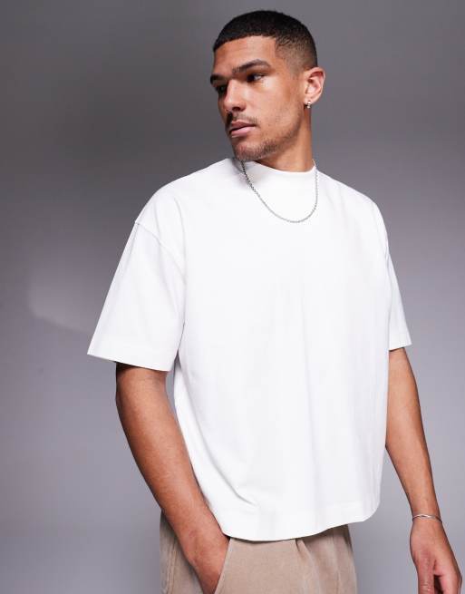 ASOS DESIGN – Hochwertiges Oversize-T-Shirt mit kastigem Schnitt in Weiß aus schwerem Material, 300 g/m²