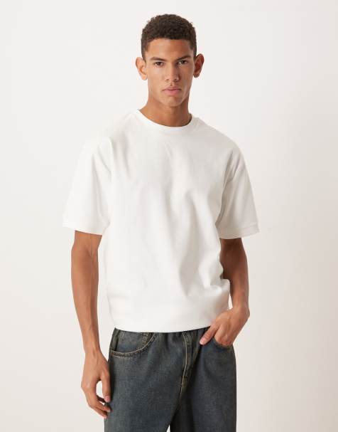 ASOS DESIGN – Hochwertiges Relaxed-Fit-T-Shirt aus Interlock-Jersey in Weiß - view 1