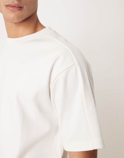 ASOS DESIGN – Hochwertiges Relaxed-Fit-T-Shirt aus Interlock-Jersey in Weiß, 5 von 5