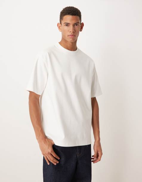ASOS DESIGN – Hochwertiges Relaxed-Fit-T-Shirt aus Interlock-Jersey in Weiß - view 1