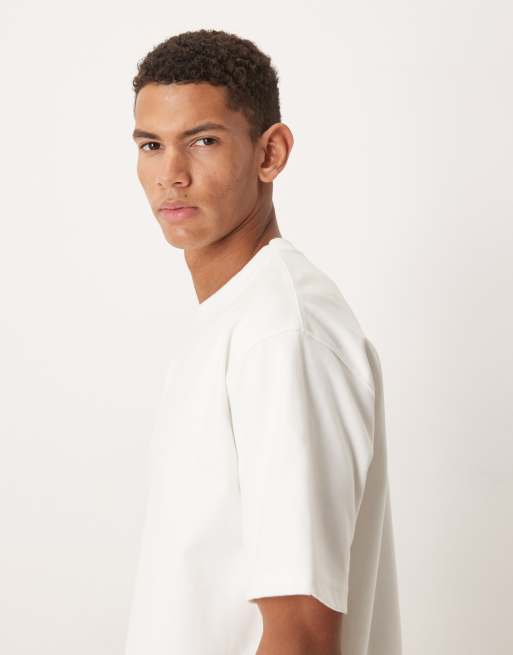 ASOS DESIGN – Hochwertiges Relaxed-Fit-T-Shirt aus Interlock-Jersey in Weiß, 4 von 5