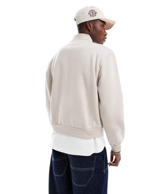 ASOS DESIGN – Hochwertiges Rugby-Sweatshirt aus 400 g/m² schwerem Material in Beige mit extremer Oversize-Passform, 3 von 4