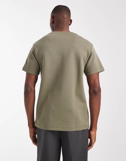 ASOS DESIGN – Hochwertiges T-Shirt aus Interlock-Jersey in Khaki mit Rundhalsausschnitt , 3 von 5