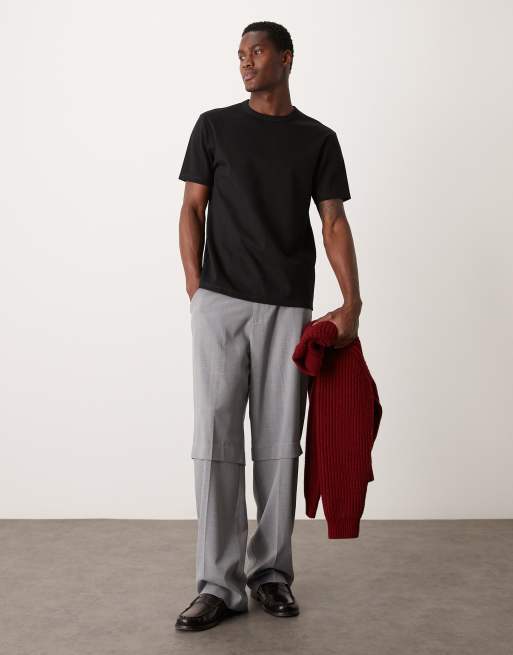ASOS DESIGN – Hochwertiges T-Shirt aus Interlock-Jersey in Schwarz mit Rundhalsausschnitt , 2 von 4