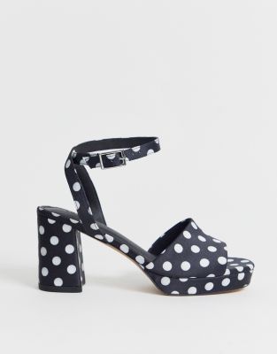 black and white polka dot shoes