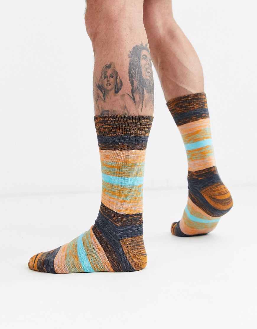 ASOS DESIGN - Hoge sokken in oranje-Multi