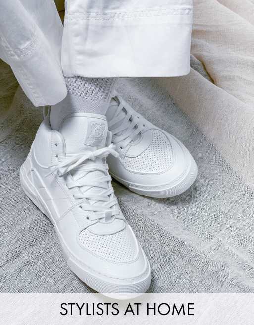 Asos Design Hohe Sneaker In Weiss Asos