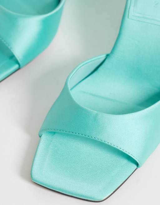 ASOS DESIGN Hola mid kilmules i turkos satin, 3 av 4