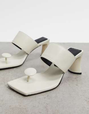 cream mid heel sandals