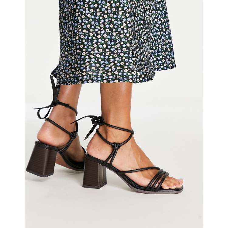 Asos black sandals heels sale