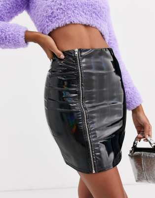 holographic a line skirt