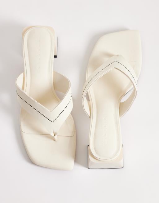 ASOS DESIGN - Honest - Teensandalen met blokhak in gebroken wit, 2 van 4