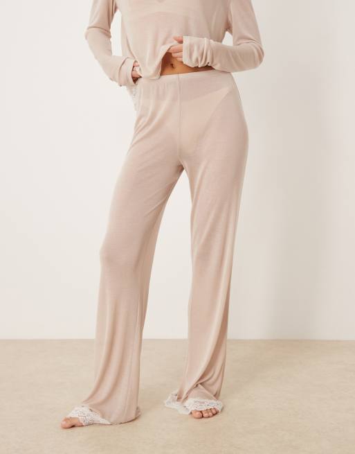 ASOS DESIGN - Honey - Mix & Match - Pantaloni trasparenti marrone e crema con finiture in pizzo, 4 di 4