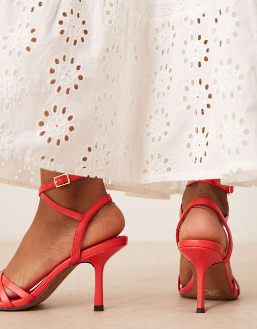 ASOS DESIGN - Honey - Sandalen met halfhoge hak in rood, 3 van 4