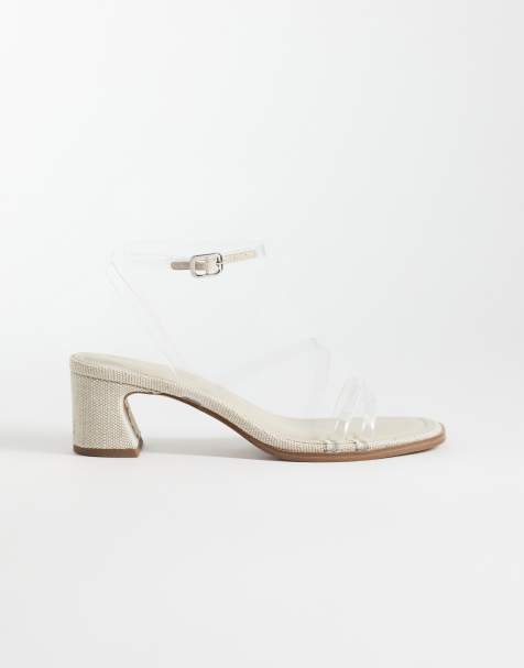 ASOS DESIGN - Honeybee - Sandalen met halfhoge blokhak in naturel en doorzichtig - view 1
