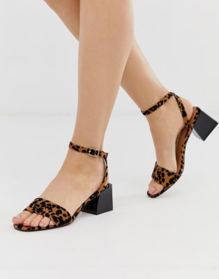 asos leopard sandals