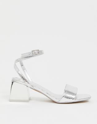 asos silver sandals heels