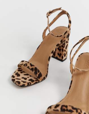 leopard block heels