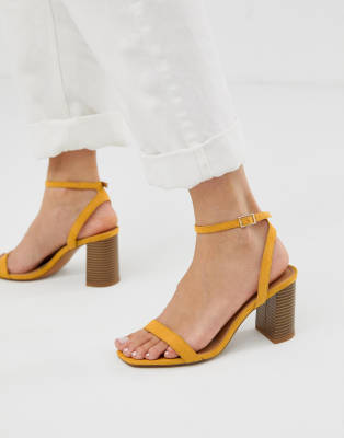 mustard barely there heels