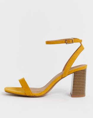 mustard barely there heels