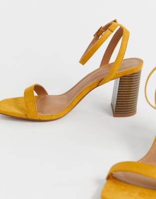 mustard barely there heels