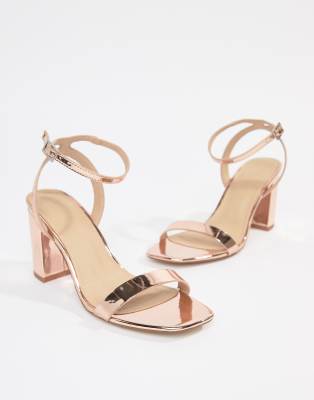 rose gold high heel sandals