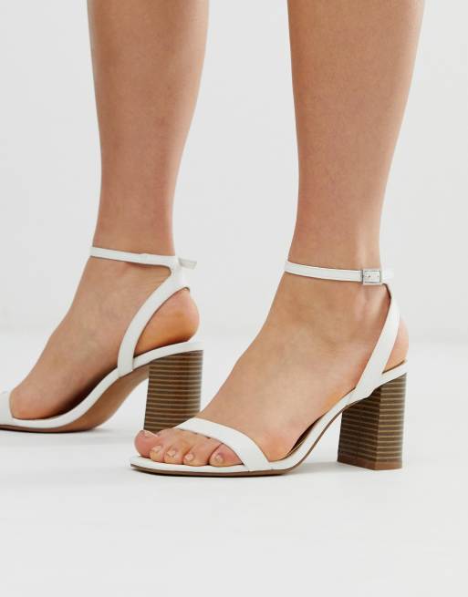 Asos white block discount heels