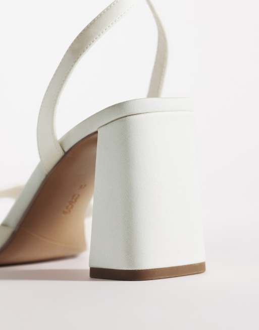 ASOS DESIGN - Honour - Sandales minimalistes à talon carré mi-haut - Ivoire, 2 de 4
