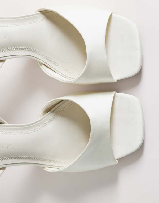 ASOS DESIGN - Honour - Sandales minimalistes à talon carré mi-haut - Ivoire, 3 de 4