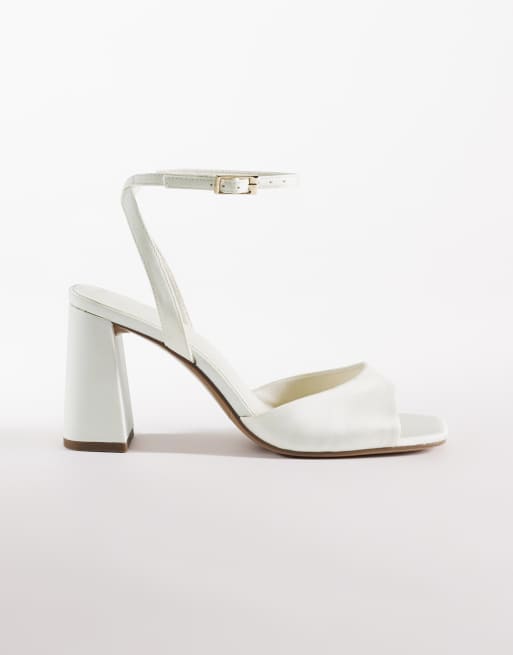 ASOS DESIGN - Honour - Sandali effetto nudo con tacco medio largo color avorio, 1 di 4