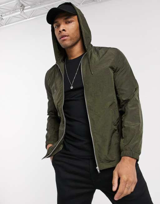 ASOS DESIGN hooded coach jacket in khaki | ASOS