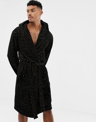 black and gold dressing gown