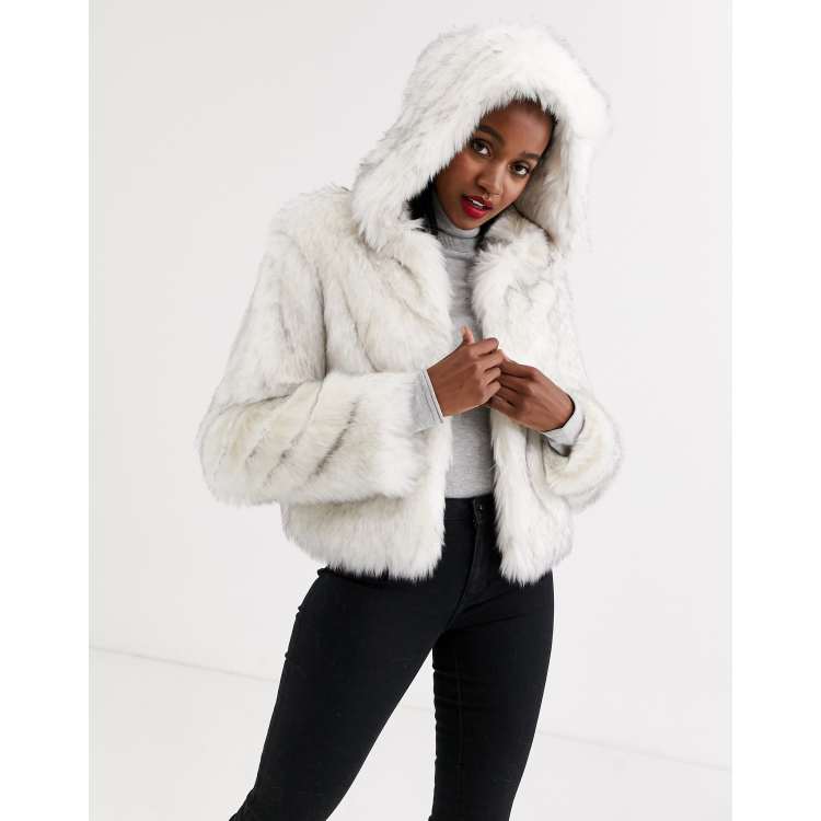 White fluffy zip up jacket hot sale