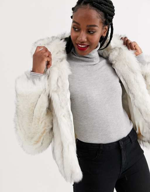 Asos faux shop fur overcoat