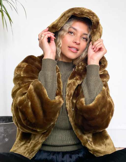 Olive faux hotsell fur jacket