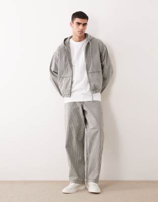 Asos Design Hooded Jacket In Gray