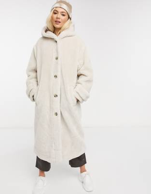 cream hooded coat